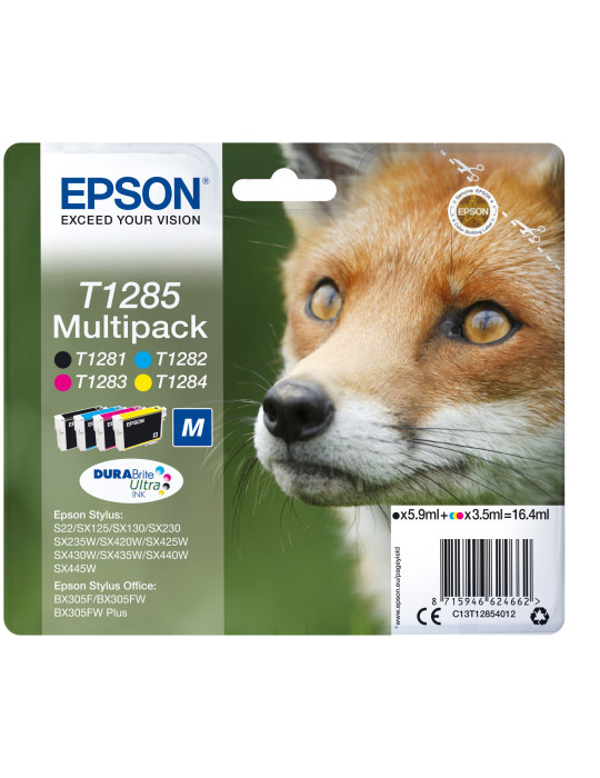 Epson Fox Monipakkaus, 4 väriä T1285 DURABrite Ultra -muste