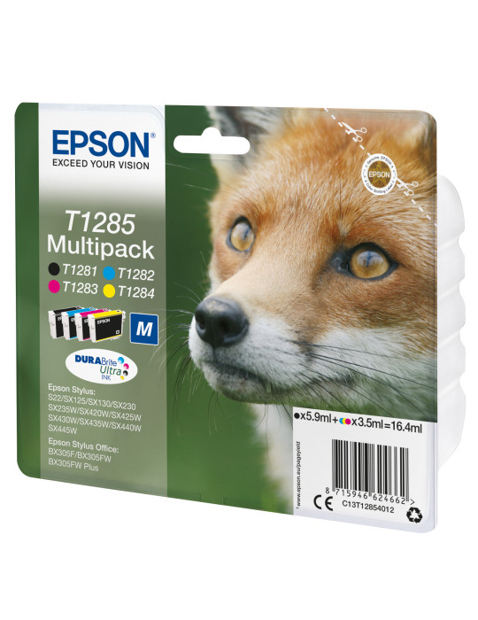 Epson Fox Monipakkaus, 4 väriä T1285 DURABrite Ultra -muste