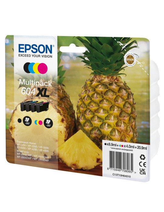 Epson 604XL mustekasetti 4 kpl Alkuperäinen Korkea (XL) värintuotto musta, Syaani, Magenta, Keltainen