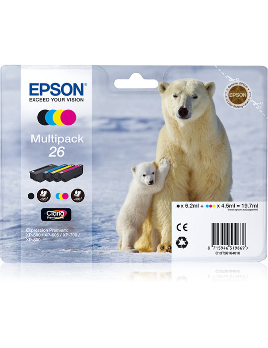 Epson Polar bear Monipakkaus, 4 väriä 26 Claria Premium -muste