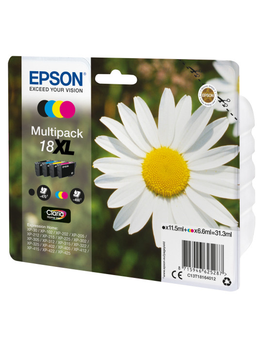 Epson Daisy Flerpack 4 färger 18XL Claria Home-bläck