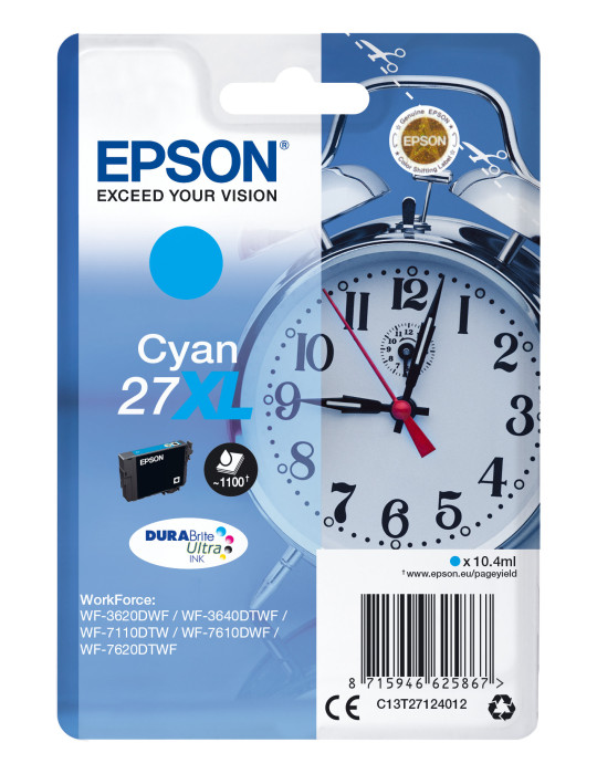 Epson Alarm clock C13T27124012 ink cartridge 1 pc(s) Original High (XL) Yield Cyan