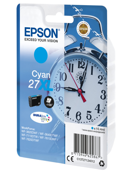 Epson Alarm clock C13T27124012 ink cartridge 1 pc(s) Original High (XL) Yield Cyan