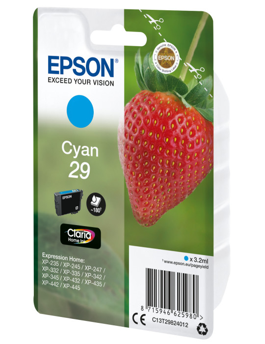 Epson Strawberry C13T29824012 ink cartridge 1 pc(s) Original Standard Yield Cyan