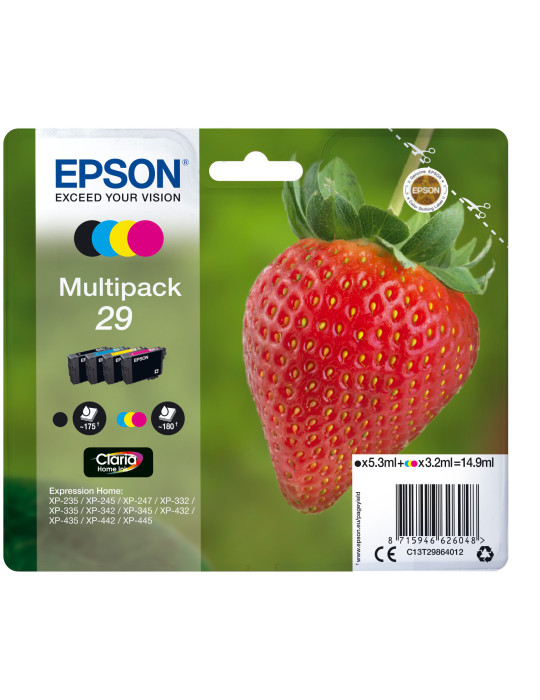 Epson Strawberry C13T29864012 ink cartridge 1 pc(s) Original Standard Yield Black, Cyan, Magenta, Yellow