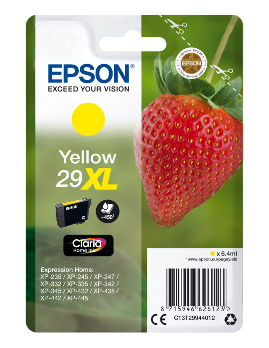 Epson Strawberry C13T29944012 ink cartridge 1 pc(s) Original High (XL) Yield Yellow