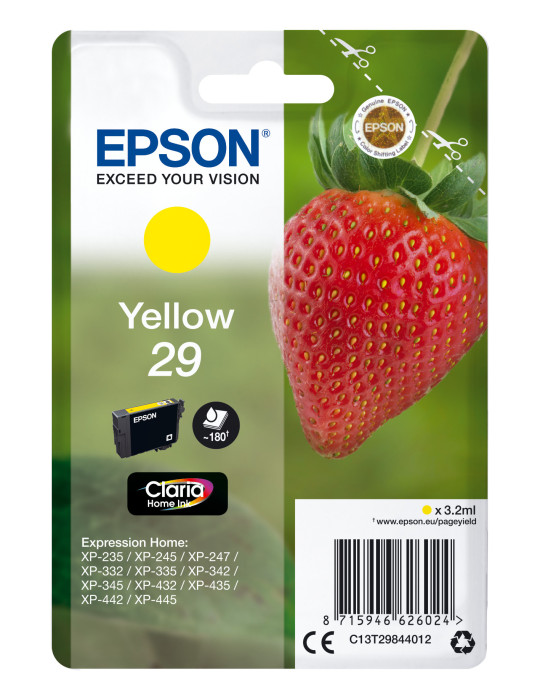 Epson Strawberry C13T29844012 ink cartridge 1 pc(s) Original Standard Yield Yellow