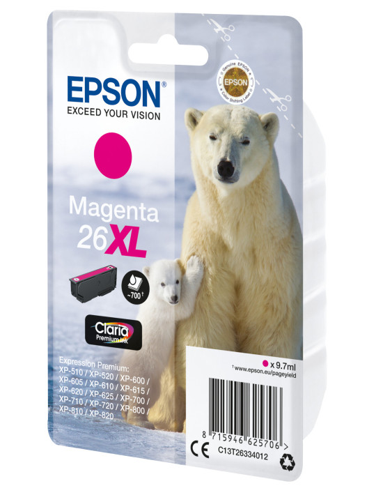 Epson Polar bear Yksittäispakkaus, magenta 26XL Claria Premium -muste