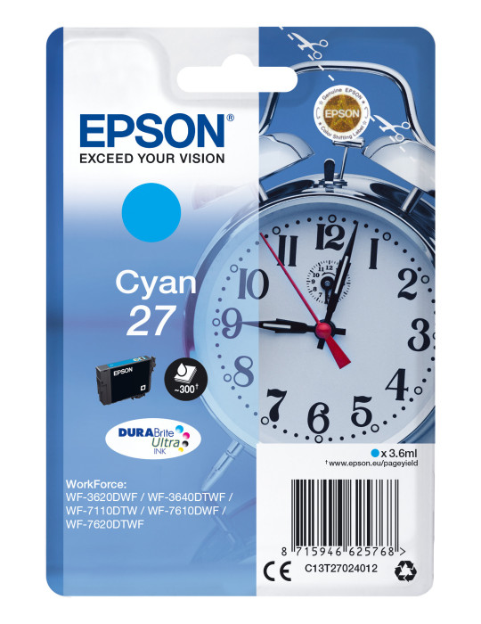 Epson Alarm clock C13T27024012 ink cartridge 1 pc(s) Original Standard Yield Cyan