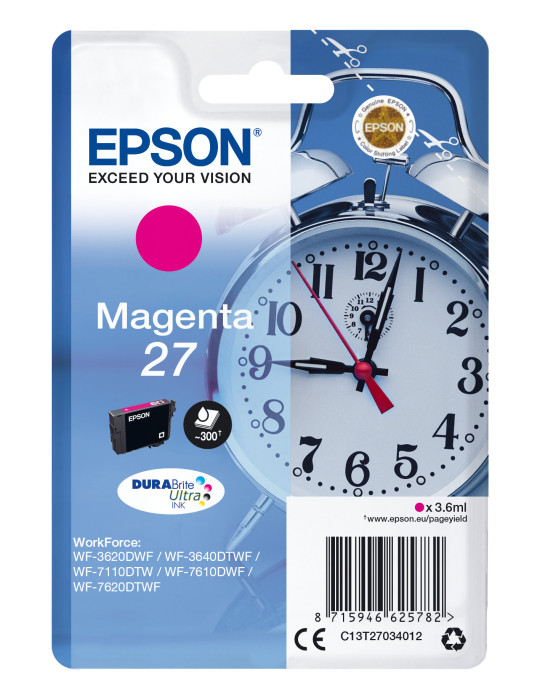 Epson Alarm clock C13T27034012 ink cartridge 1 pc(s) Original Standard Yield Magenta