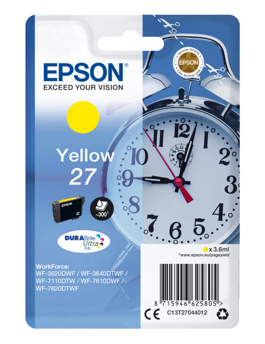 Epson Alarm clock C13T27044012 ink cartridge 1 pc(s) Original Standard Yield Yellow