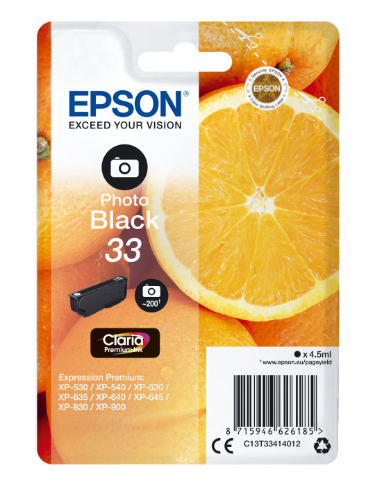 Epson Oranges C13T33414012 ink cartridge 1 pc(s) Original Standard Yield Photo black