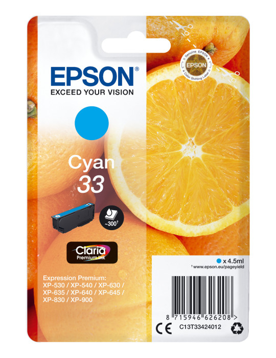 Epson Oranges C13T33424012 ink cartridge 1 pc(s) Original Standard Yield Cyan