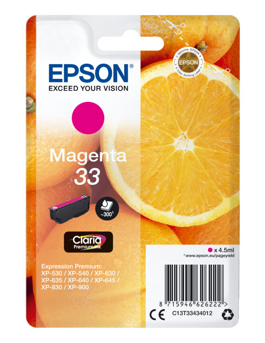 Epson Oranges C13T33434012 ink cartridge 1 pc(s) Original Standard Yield Magenta