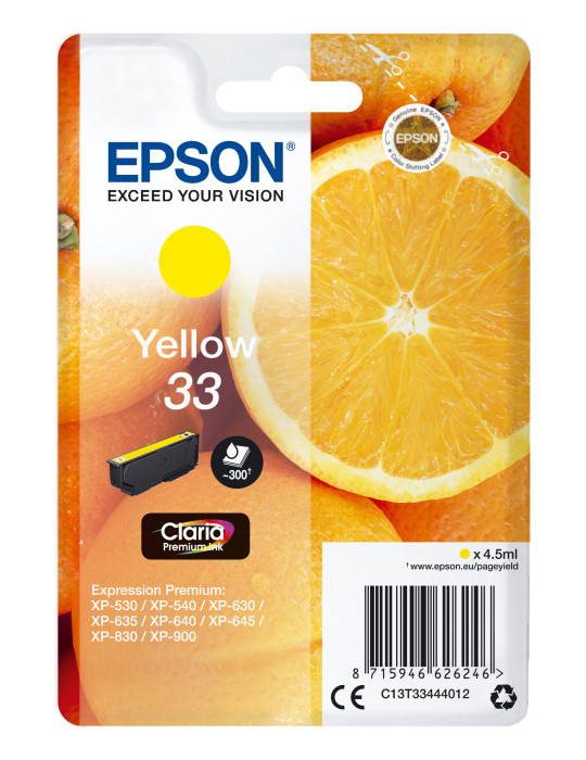 Epson Oranges C13T33444012 ink cartridge 1 pc(s) Original Standard Yield Yellow