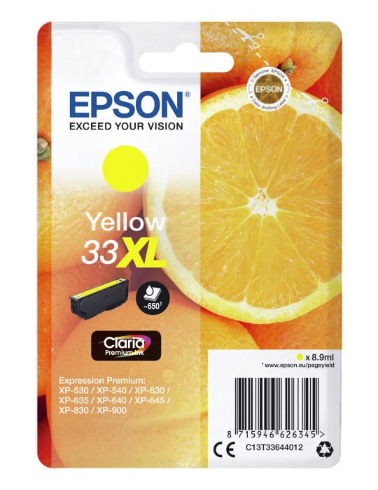 Epson Oranges C13T33644022 ink cartridge 1 pc(s) Original High (XL) Yield Yellow