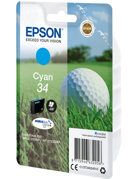 Epson Golf ball C13T34624010 ink cartridge 1 pc(s) Original Standard Yield Cyan