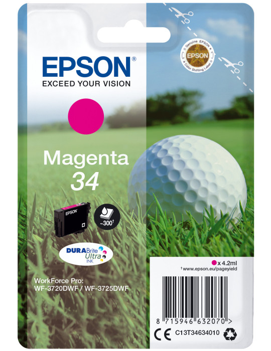 Epson Golf ball Singlepack Magenta 34 DURABrite Ultra Ink