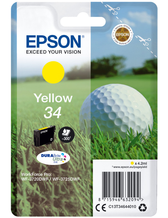 Epson Golf ball C13T34644010 ink cartridge 1 pc(s) Original Standard Yield Yellow