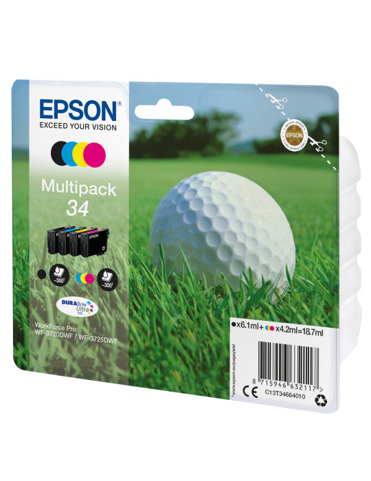 Epson Golf ball C13T34664010 ink cartridge 1 pc(s) Original Standard Yield Black, Cyan, Magenta, Yellow