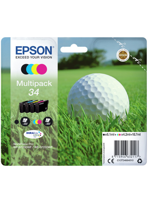 Epson Golf ball C13T34664010 ink cartridge 1 pc(s) Original Standard Yield Black, Cyan, Magenta, Yellow