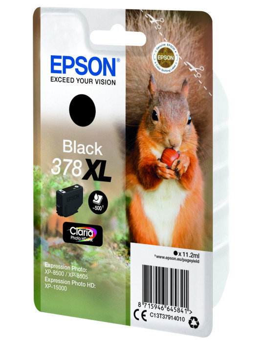 Epson Squirrel Singlepack Black 378XL Claria Photo HD Ink