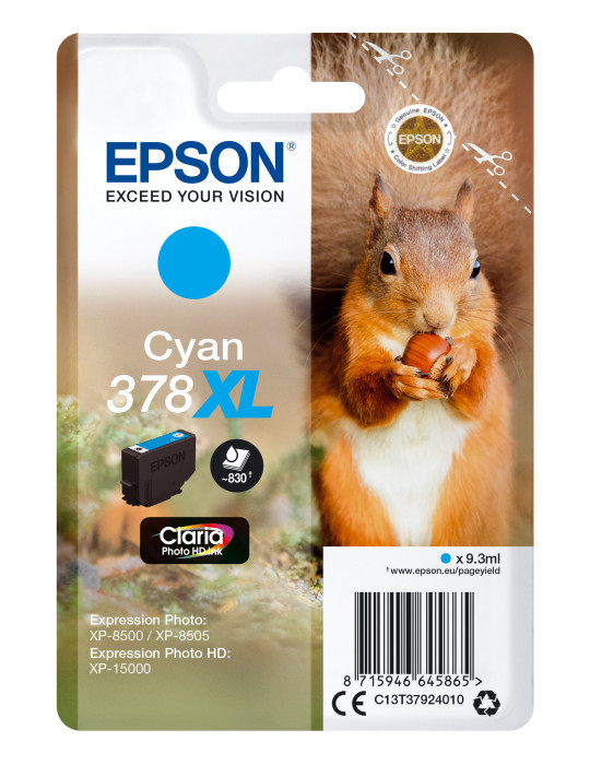 Epson Squirrel C13T37924010 ink cartridge 1 pc(s) Original High (XL) Yield Cyan