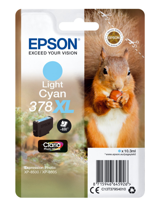 Epson Squirrel 378XL ink cartridge 1 pc(s) Original High (XL) Yield Light Cyan