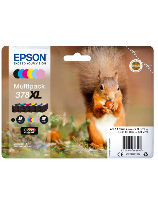 Epson Squirrel Multipack 6-colours 378XL Claria Photo HD Ink