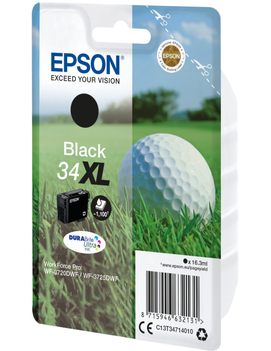 Epson Golf ball Singlepack Black 34XL DURABrite Ultra Ink