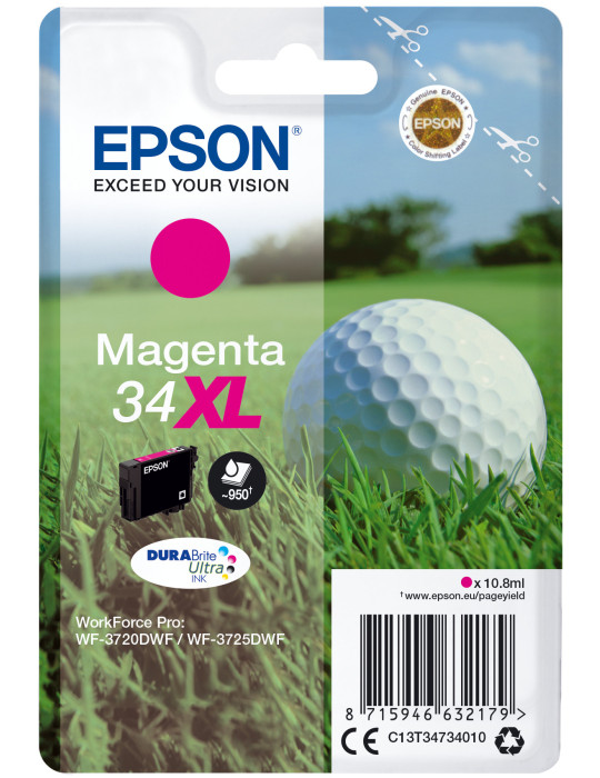 Epson Golf ball C13T34734010 ink cartridge 1 pc(s) Original High (XL) Yield Magenta