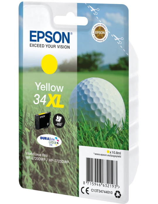 Epson Golf ball C13T34744010 ink cartridge 1 pc(s) Original High (XL) Yield Yellow