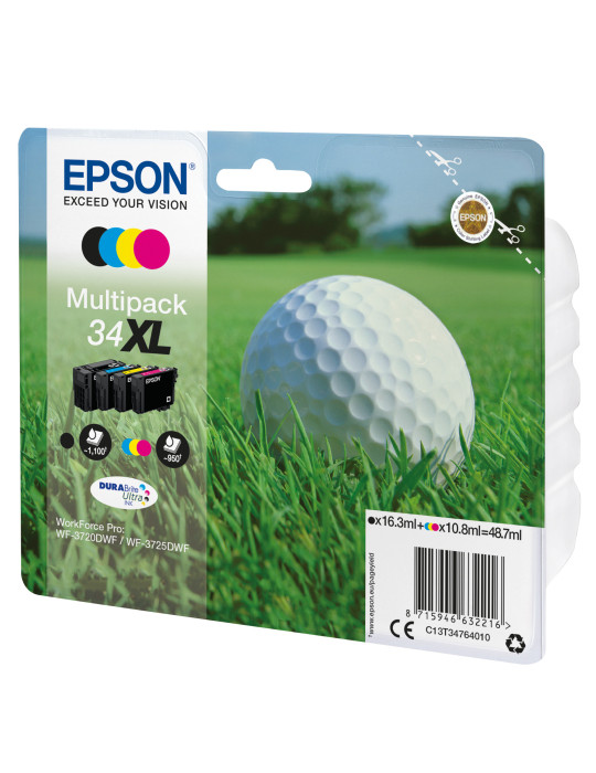 Epson Golf ball C13T34764010 ink cartridge 1 pc(s) Original High (XL) Yield Black, Cyan, Magenta, Yellow