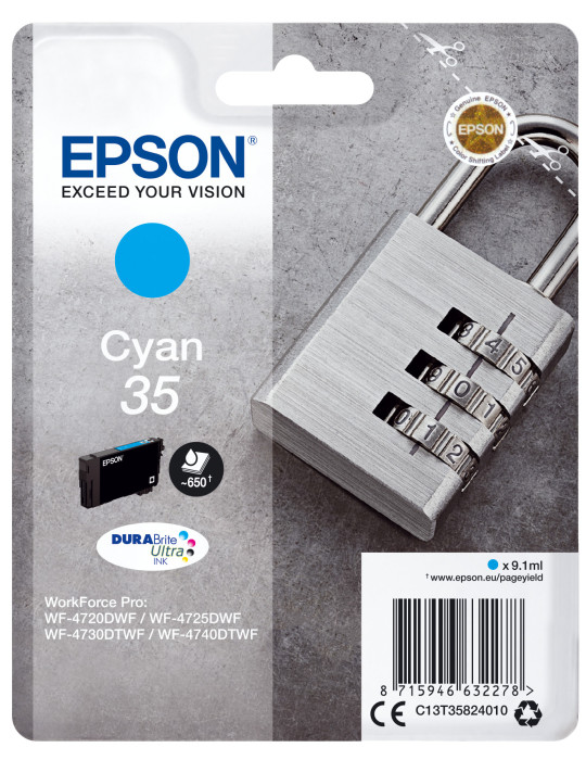 Epson Padlock C13T35824010 ink cartridge 1 pc(s) Original Standard Yield Cyan