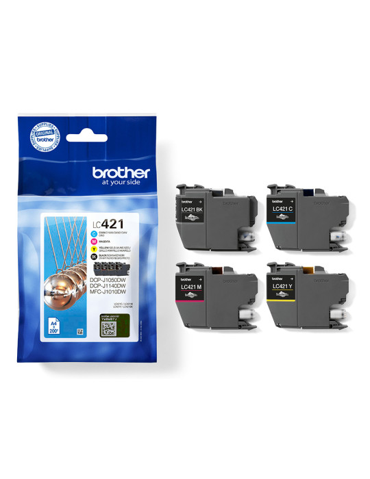 Brother LC421VALDR ink cartridge 4 pc(s) Original Black, Cyan, Magenta, Yellow
