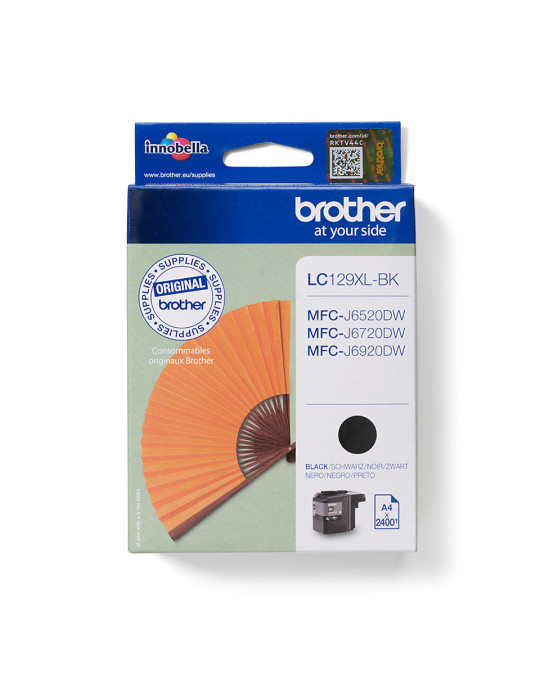 Brother LC129XLBK mustekasetti 1 kpl Alkuperäinen Korkea (XL) värintuotto musta