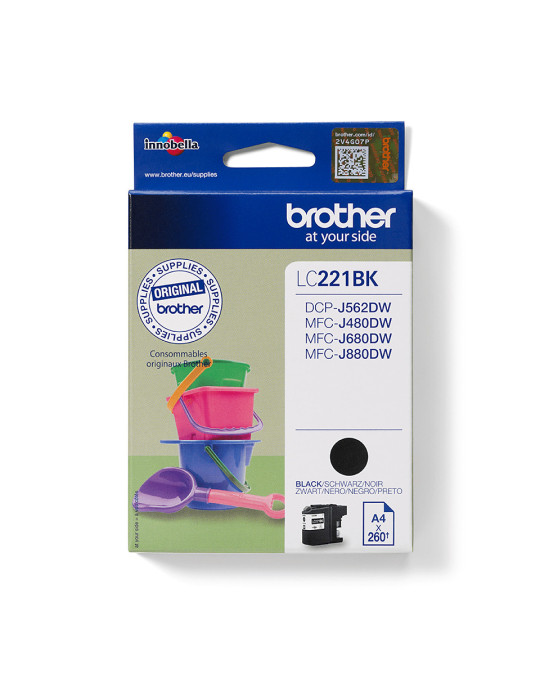 Brother LC221BK mustekasetti 1 kpl Alkuperäinen musta