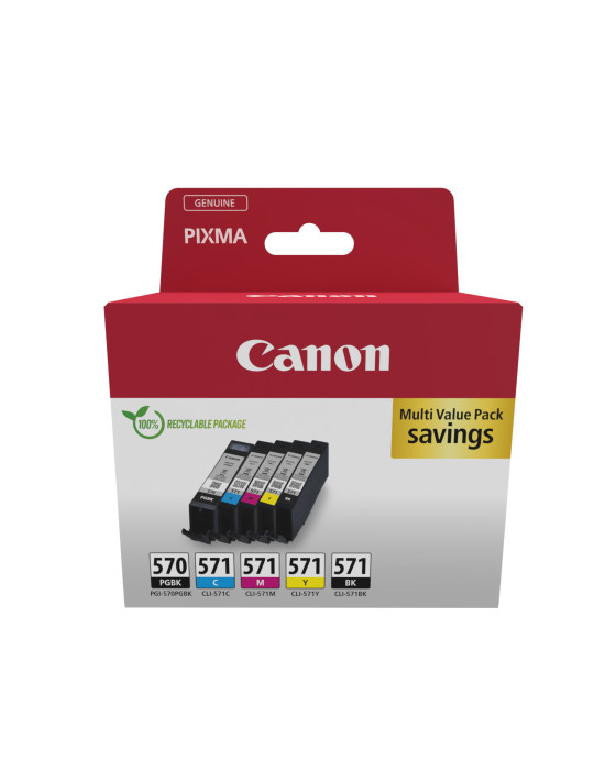 Canon 0372C006 mustekasetti 5 kpl Alkuperäinen musta, Syaani, Magenta, Keltainen
